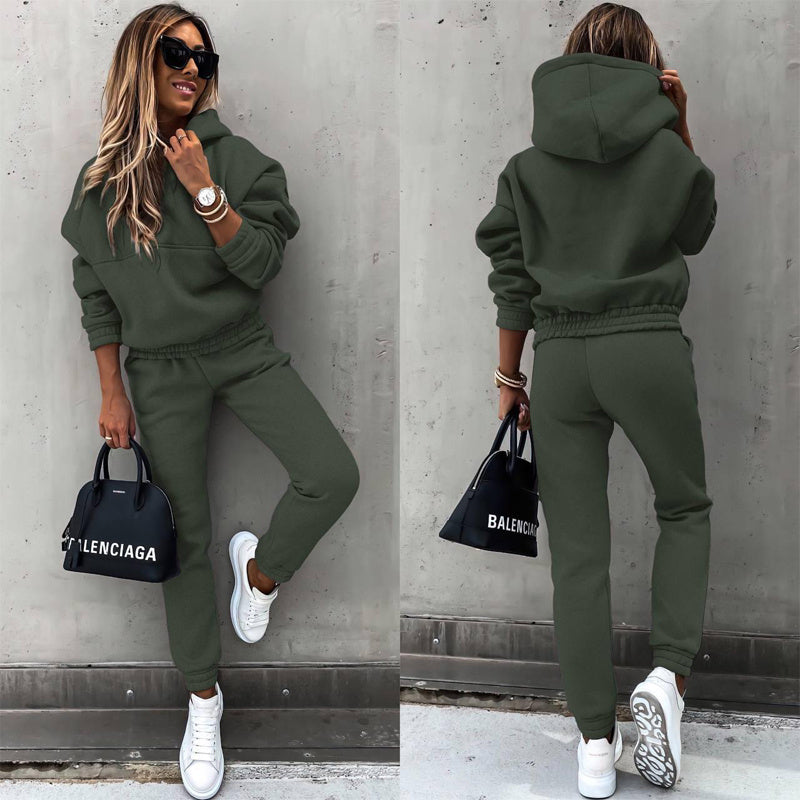 Women's Two Piece Hooded Sweatshirt Set