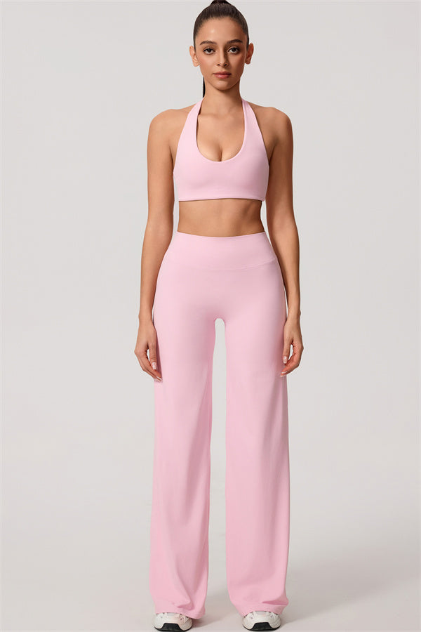 The Nestle Women's Sports Bra Straight Leg Pants 2-Piece Set
