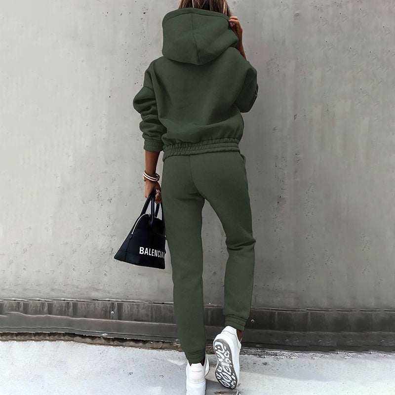 Women's Two Piece Hooded Sweatshirt Set