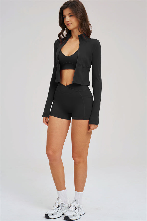 Women's The Sizzle Zip Jacket Sports Bra Shorts 3-Piece Set