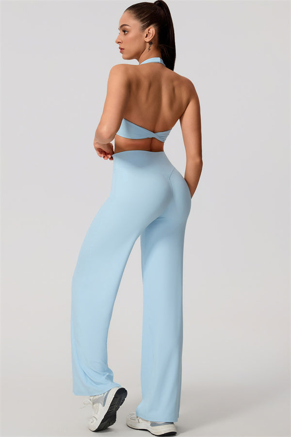 The Nestle Women's Sports Bra Straight Leg Pants 2-Piece Set