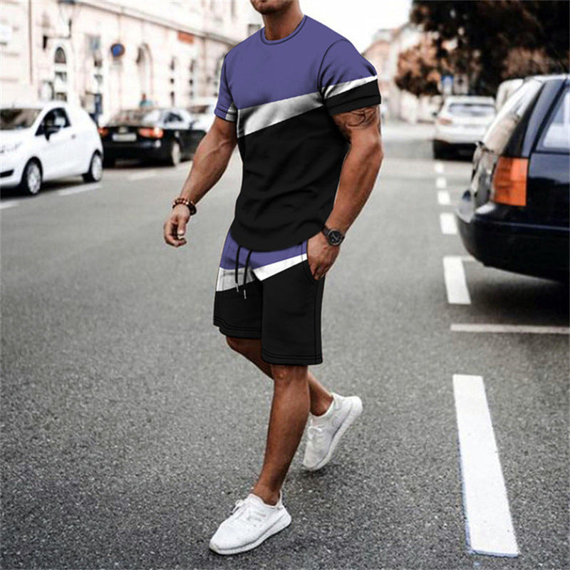 Men's Digital Color Printed Casual Loose Shorts
