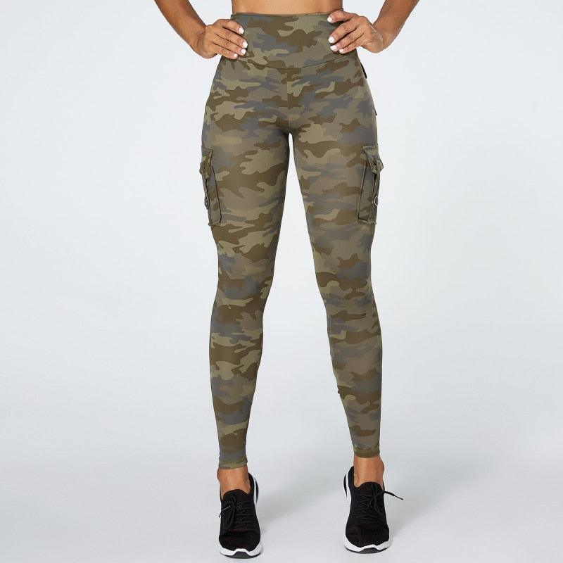 Women's Camouflage Slim Fit Yoga Pants With Pockets