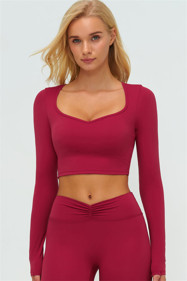 Women's The Lushness Long Sleeve Crop Top Shorts 2-Piece Set