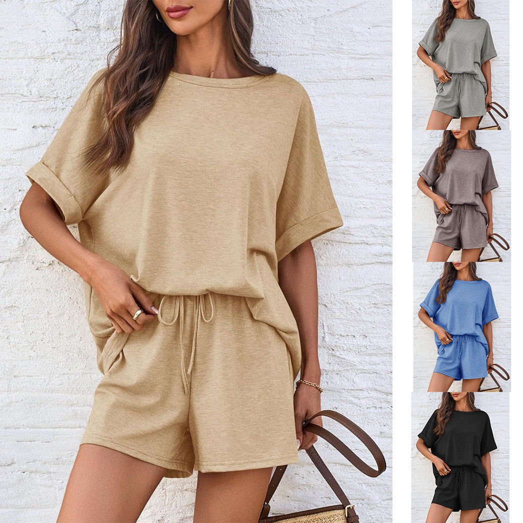 Women's Oversized T-Shirt & Drawstring Shorts Set – Ultimate Casual Comfort