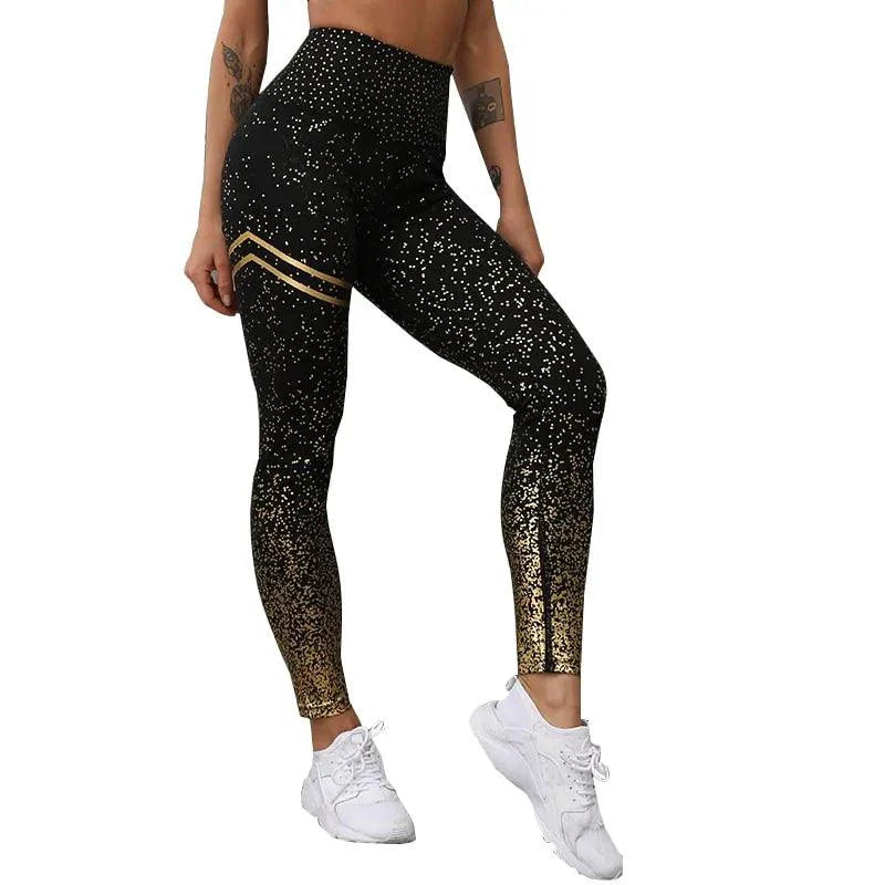 Women's Chic Gold Print Leggings