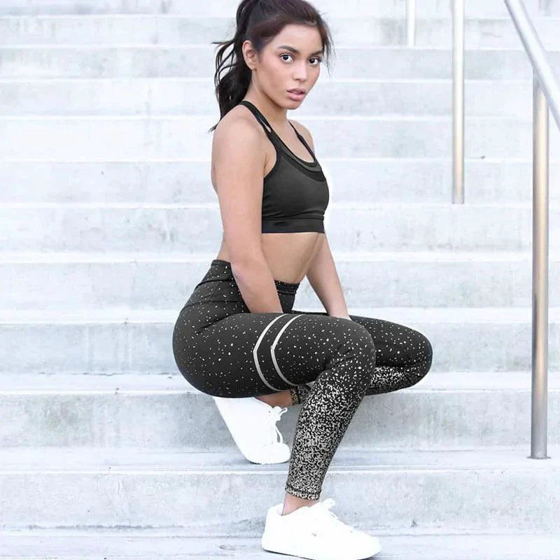 Women's Chic Gold Print Leggings