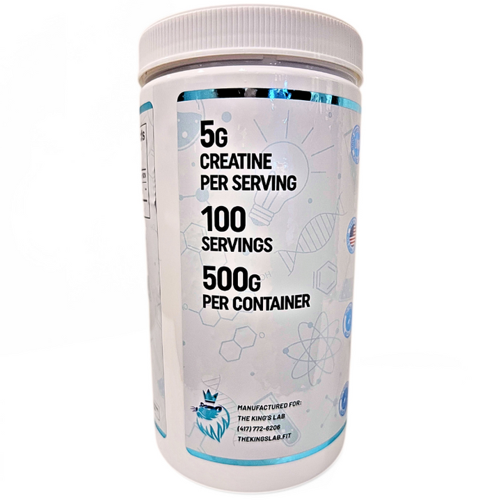 the King’s lab Creatine Monohydrate – 100% Micronized, 500g (100 Servings)