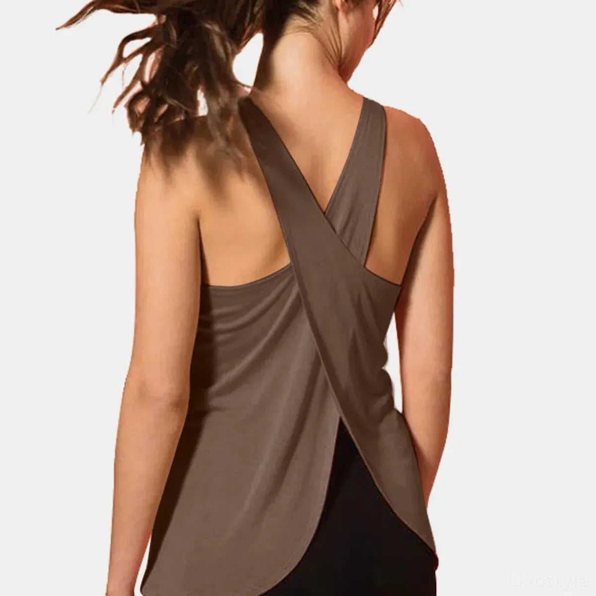 Women's Crisscross Scoop Neck Active Tank Top