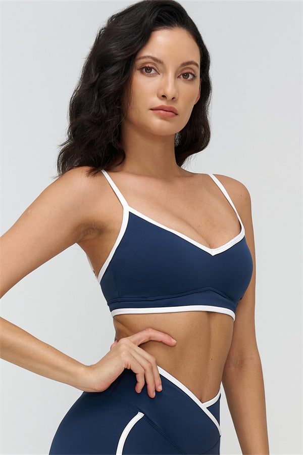 Women's "The Crave" Contrast Sports Bra Shorts 2-Piece Set