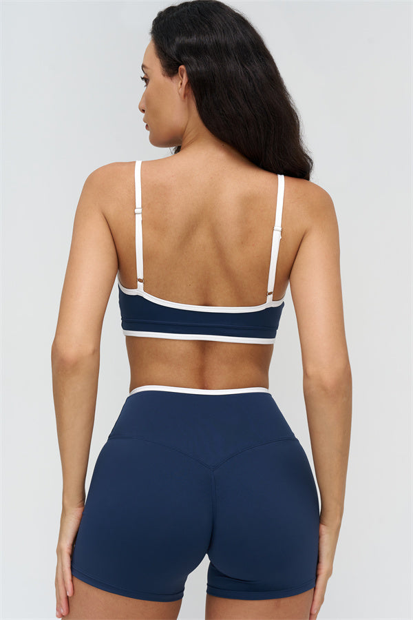 Women's "The Crave" Contrast Sports Bra Shorts 2-Piece Set