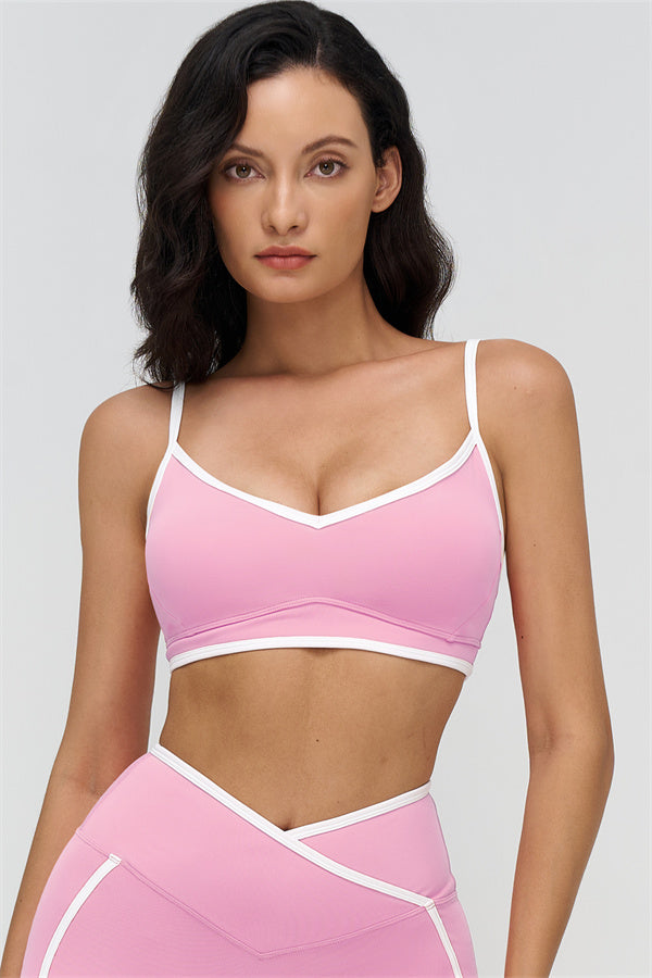 Women's "The Crave" Contrast Sports Bra Shorts 2-Piece Set