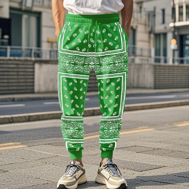 Men's 3D Printing Bandana Fashion Track Pants