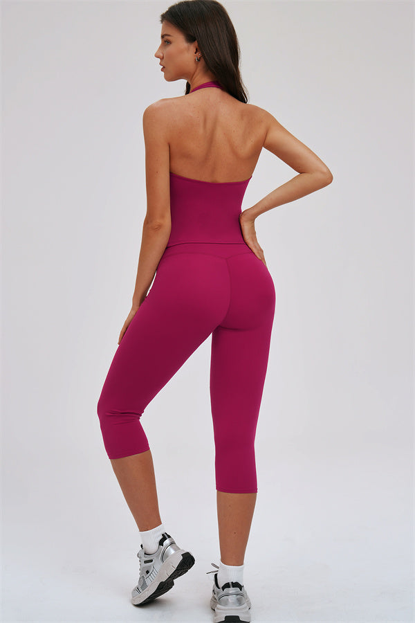 Women's "The Twirl" Halter Tank Top Capri Leggings 2-Piece Set