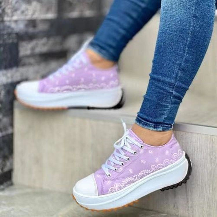 Women's Printed Fashion Wedge Spring Casual Sneakers