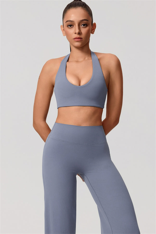 The Nestle Women's Sports Bra Straight Leg Pants 2-Piece Set