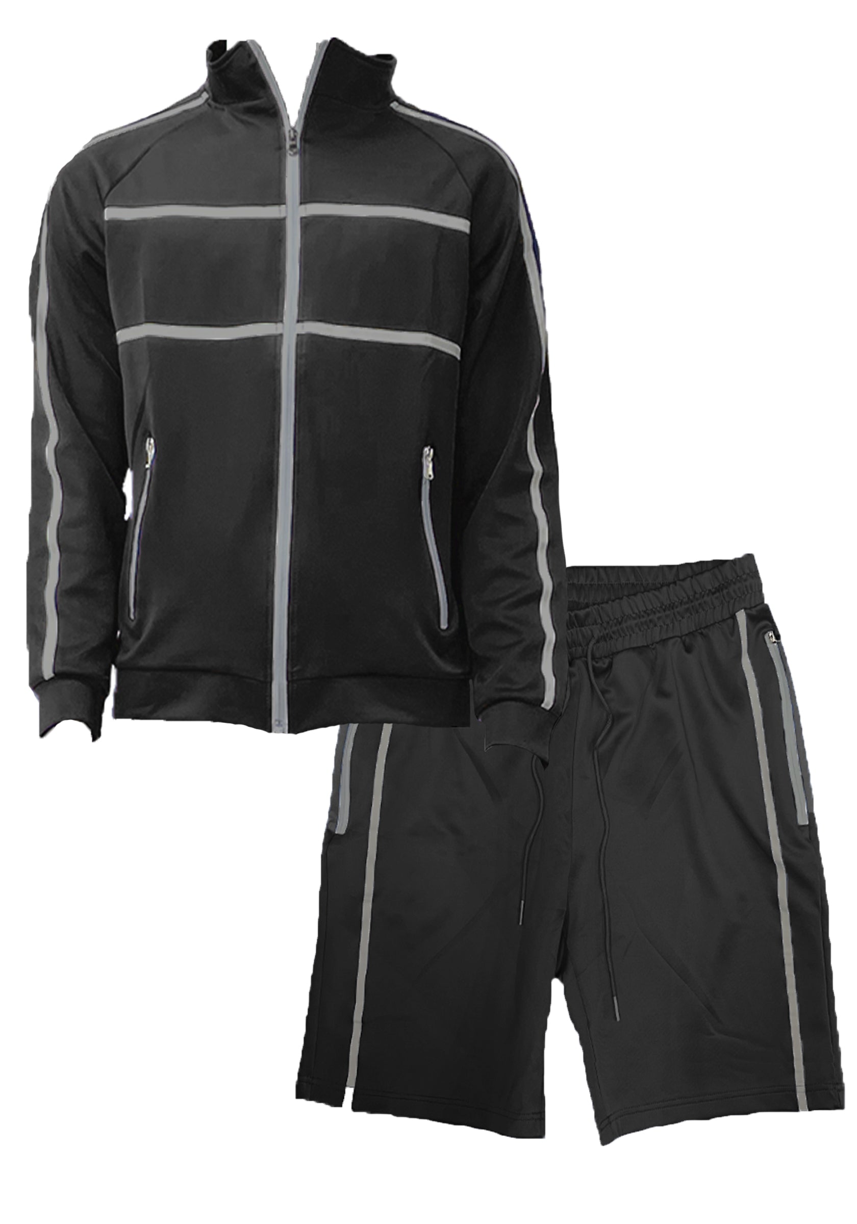 Men's Jordan Track Jacket and Short Set-Black