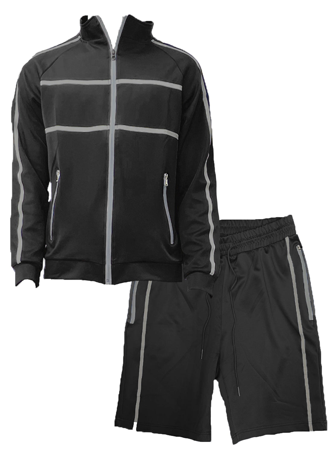 Men's Jordan Track Jacket and Short Set-Black
