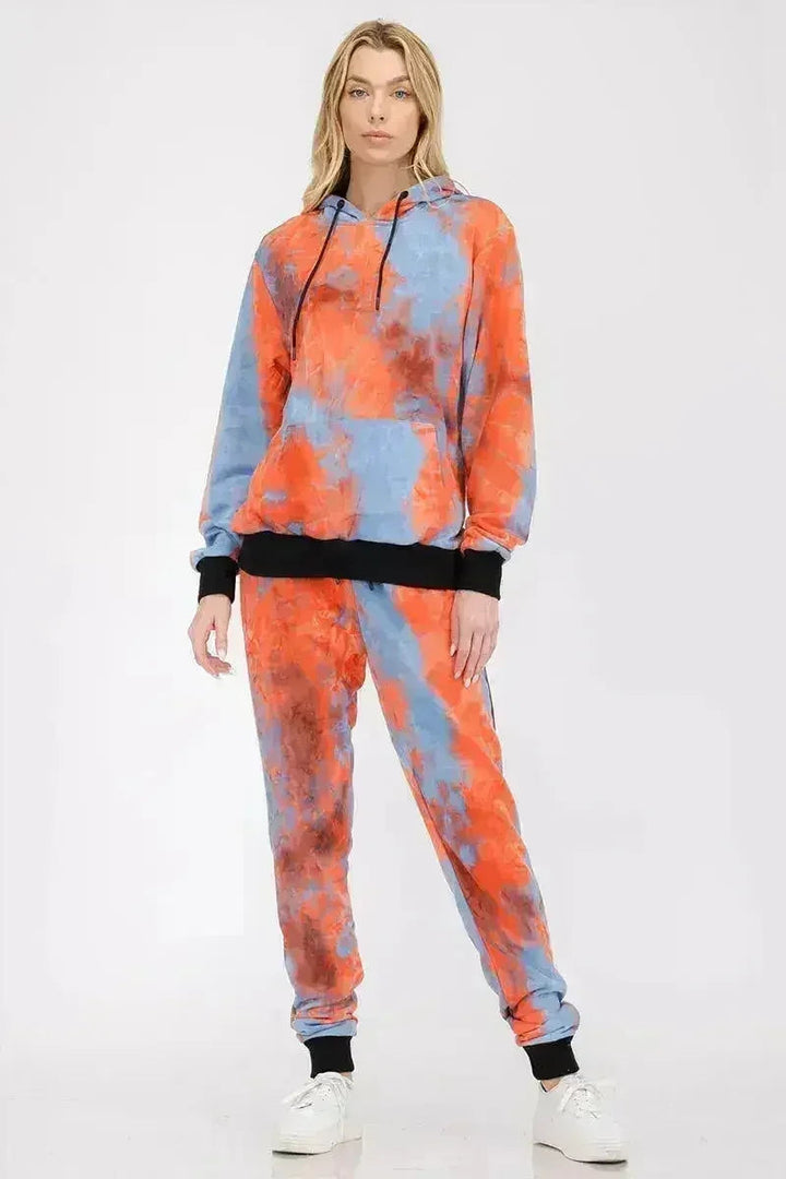 Women's Cotton Tie Dye Lounge Wear Sweat Set