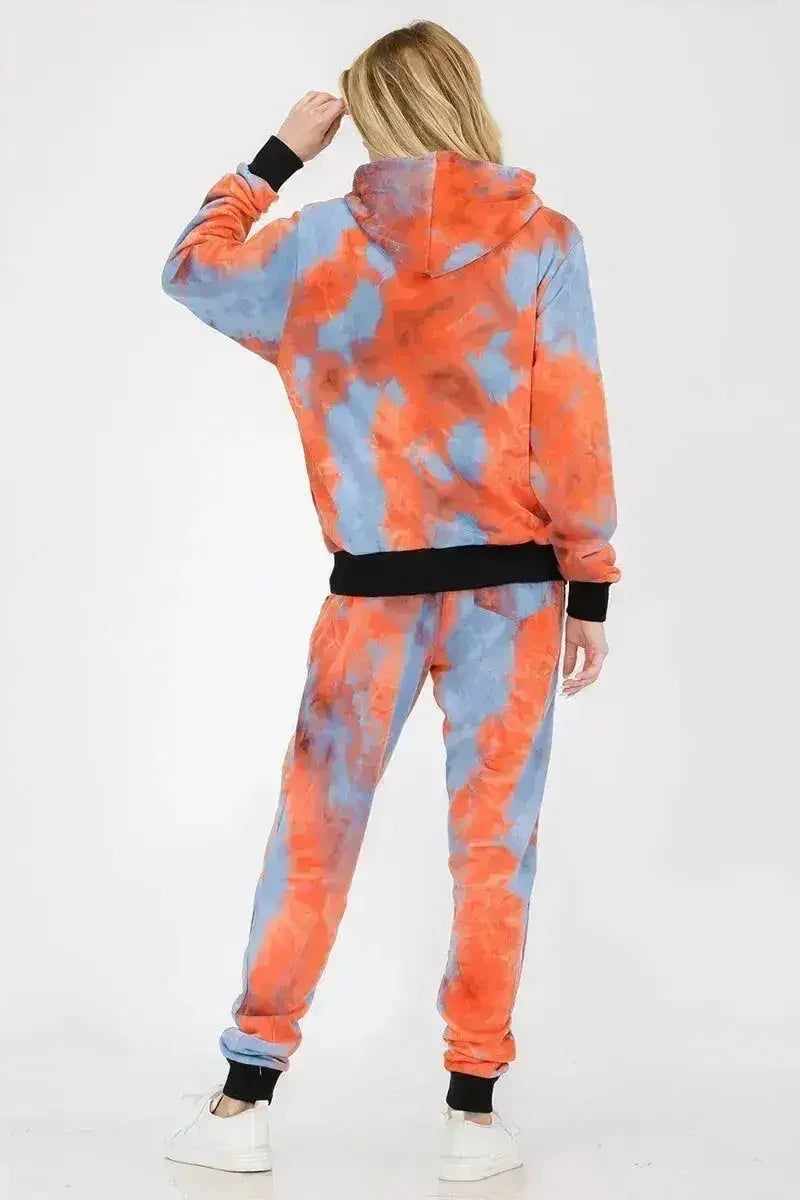 Women's Cotton Tie Dye Lounge Wear Sweat Set