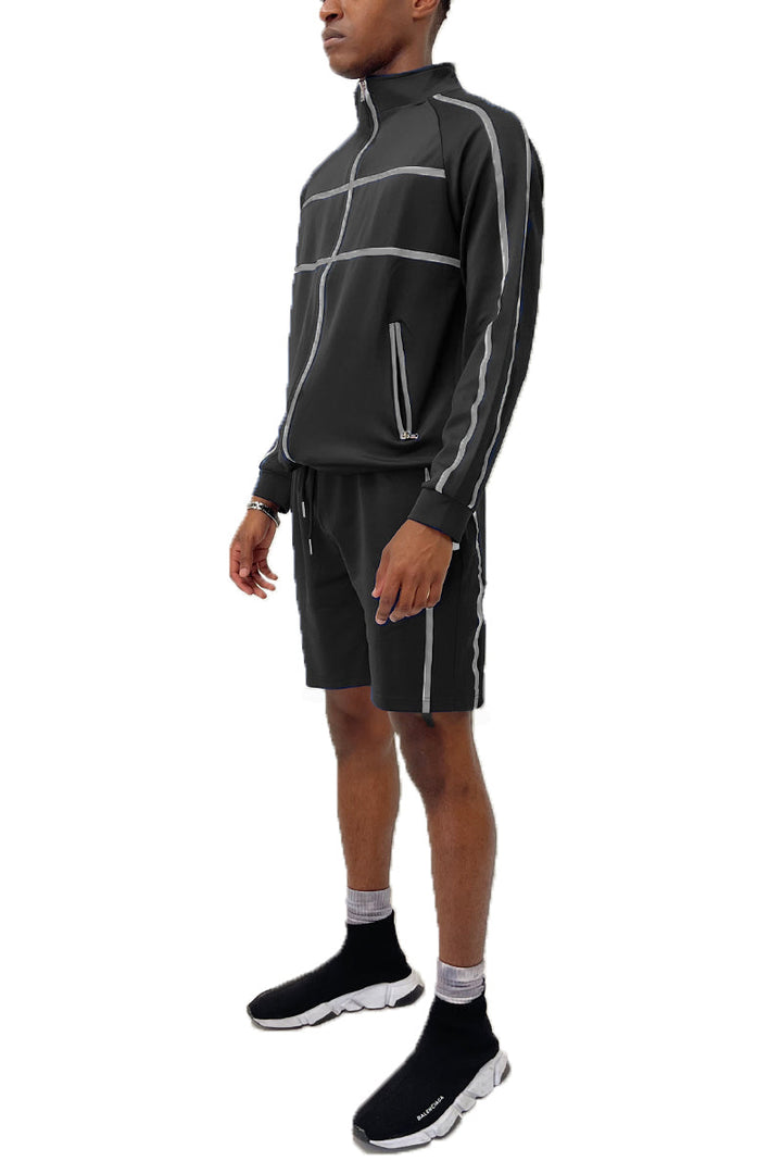 Men's Jordan Track Jacket and Short Set-Black