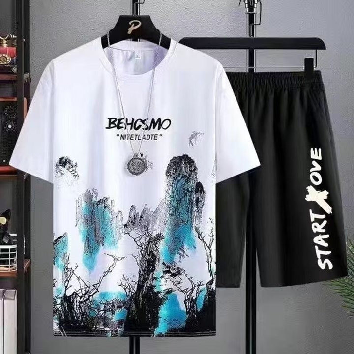 Men's Summer Sports And Leisure Short-Sleeved Shirt/Shorts Suit
