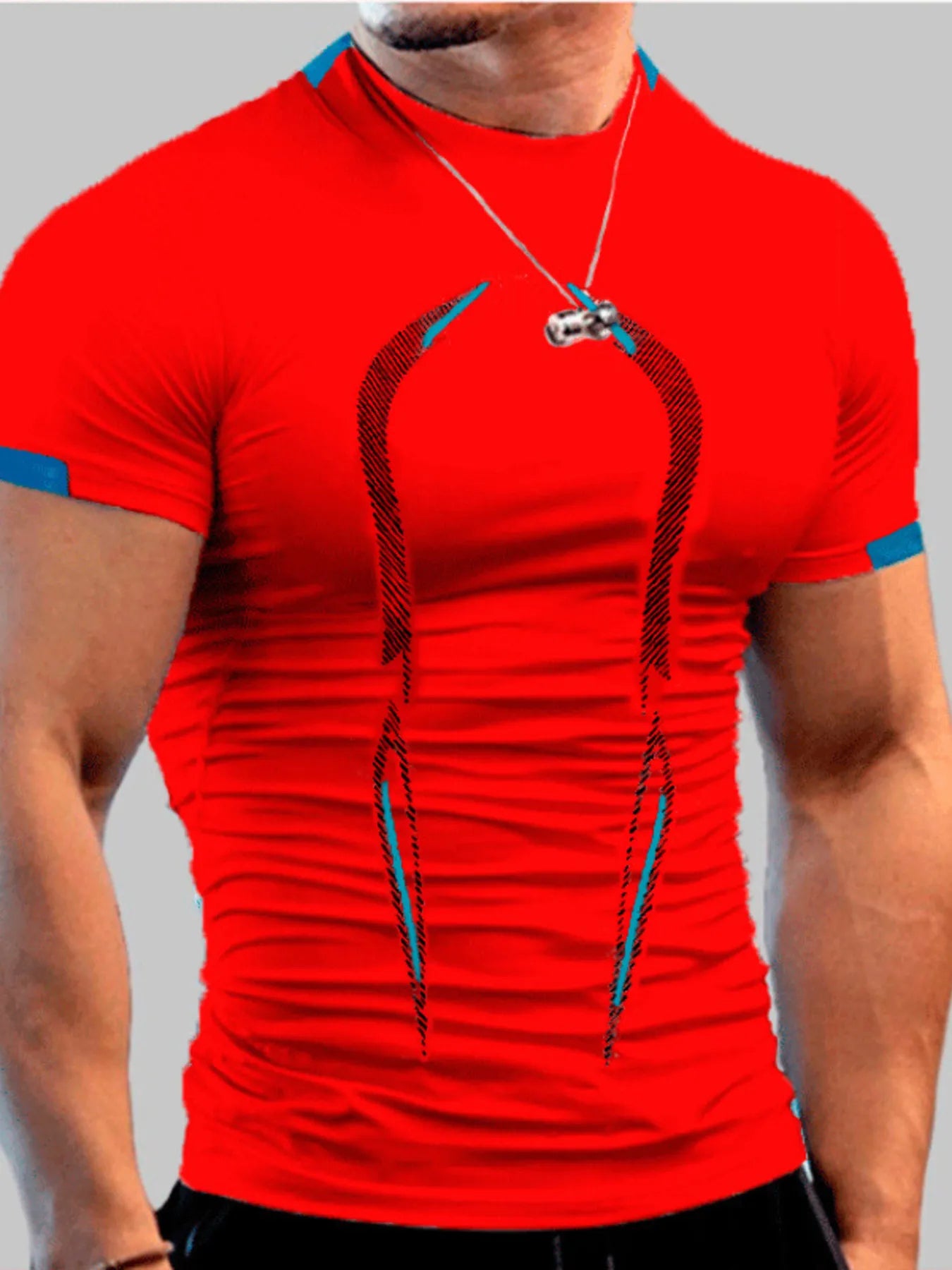 Men's Active Full Size Mock Neck Short Sleeve T-Shirt Plus Size