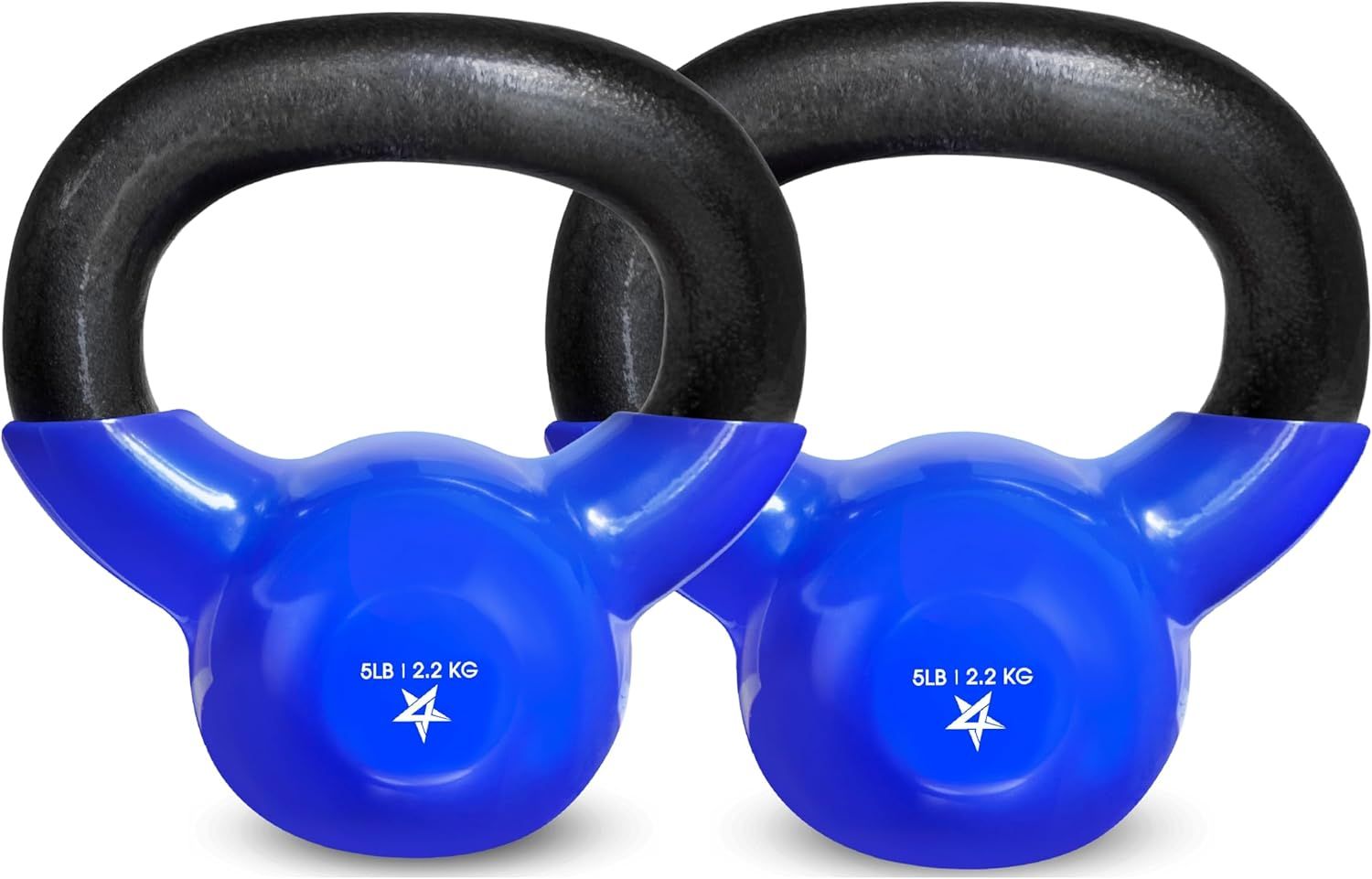 Kettlebell, 5-100 LB Vinyl Coated Cast Iron Strength Training Kettlebells for Home Fitness Equipment