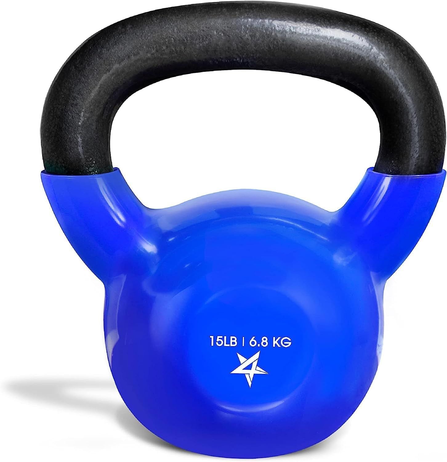 Kettlebell, 5-100 LB Vinyl Coated Cast Iron Strength Training Kettlebells for Home Fitness Equipment