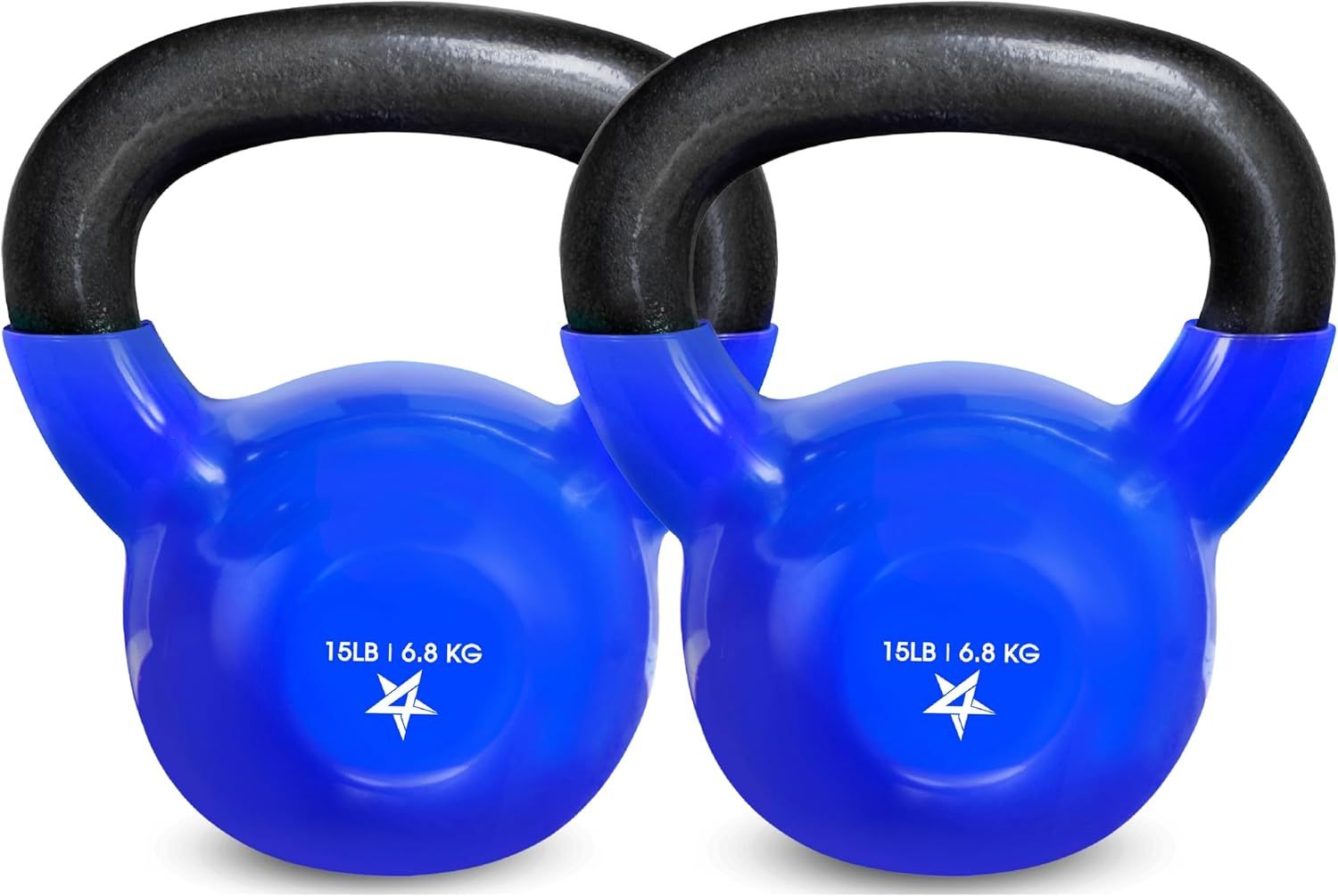 Kettlebell, 5-100 LB Vinyl Coated Cast Iron Strength Training Kettlebells for Home Fitness Equipment