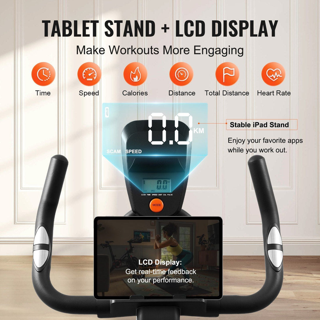 Stationary Exercise Bike with Adjustable Magnetic Resistance