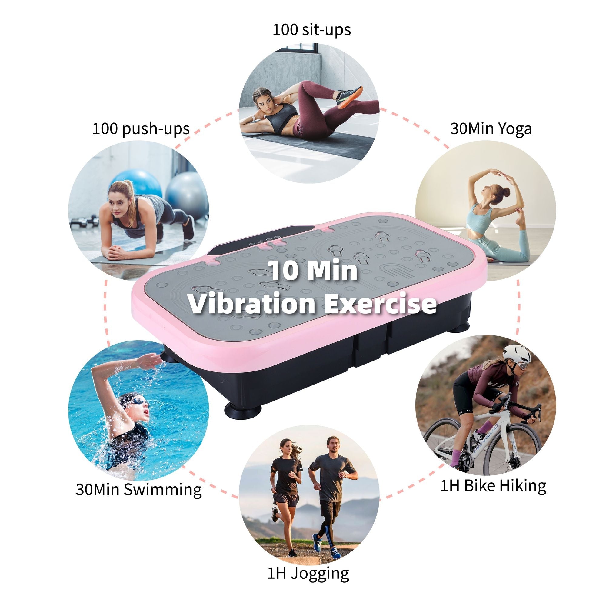 Vibration Plate Fitness Platform with handle Whole Body Exercise Machine with 120 Speed Levels, Fat Burning, and Weight Loss