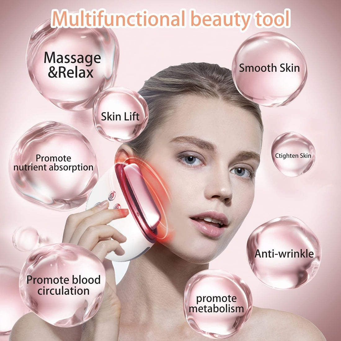 1pc Electric Gua Sha Facial Tools; Face Scraping Massager With 9 Modes