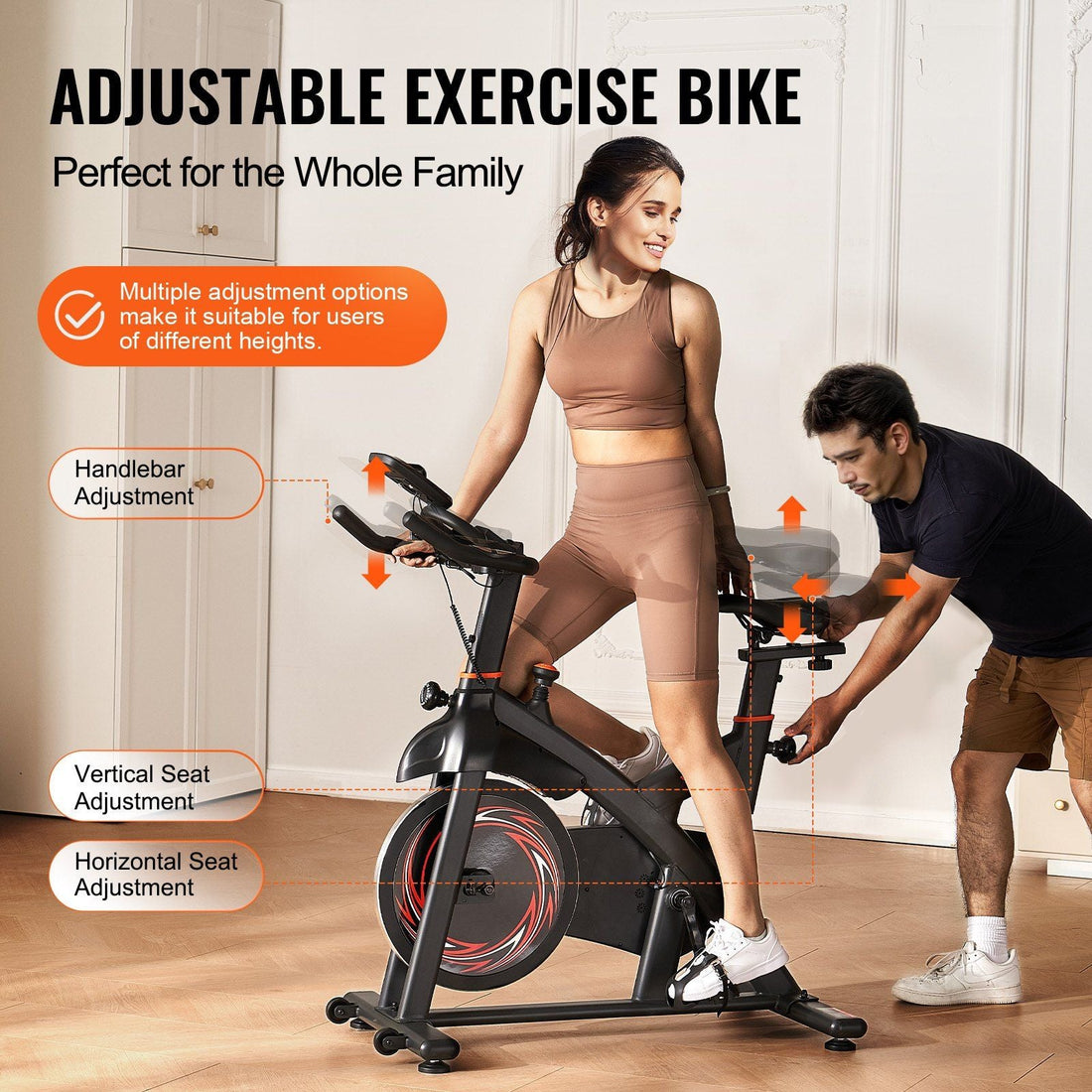 Stationary Exercise Bike with Adjustable Magnetic Resistance