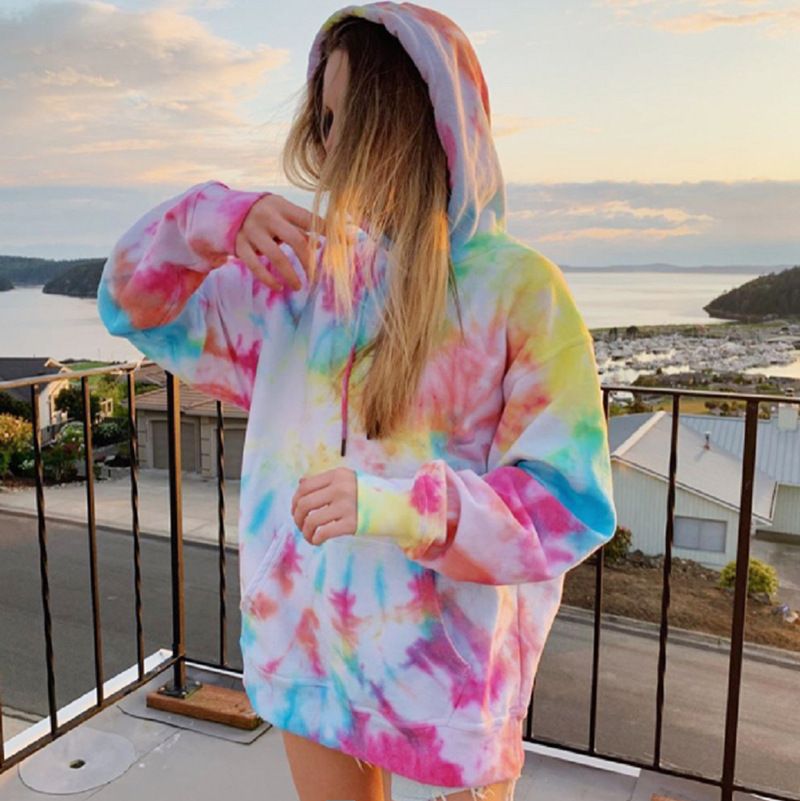 Women's Tie Dyed Printed Hoodie