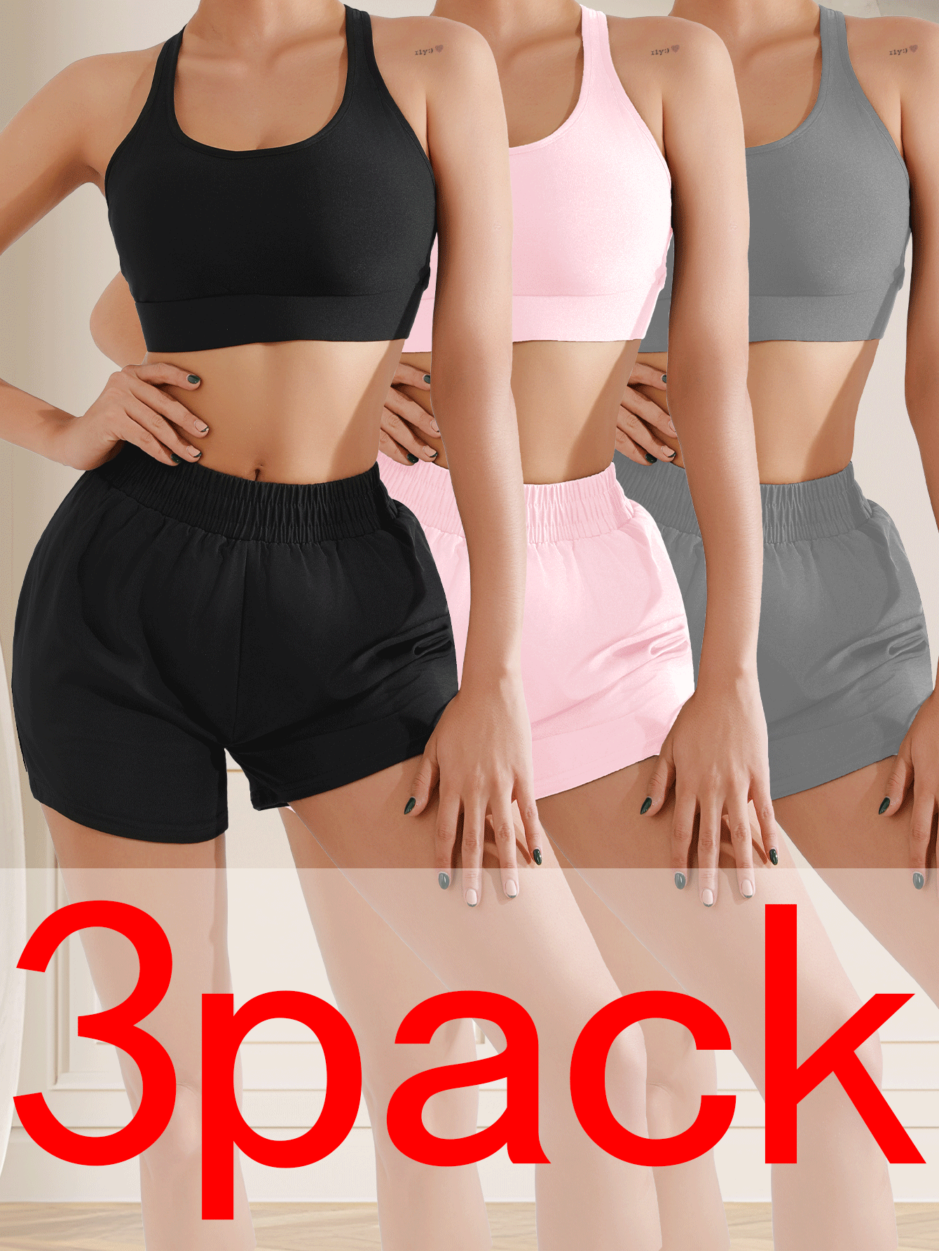 Women's 3pcs Cooling Quick-Dry Workout Shorts – Breathable, Loose Fit, Perfect for Summer