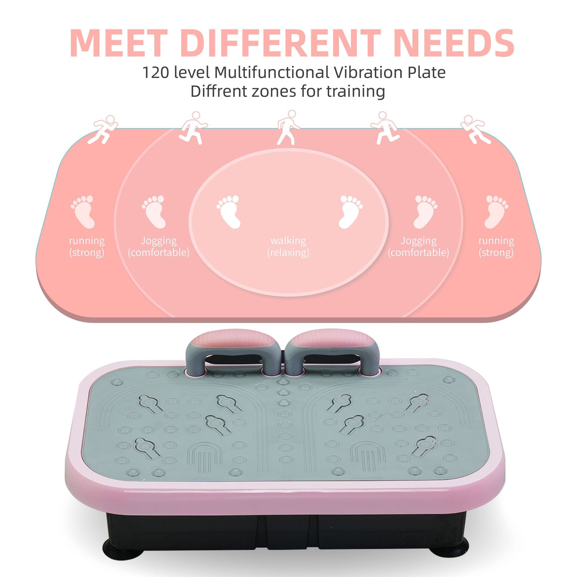 Vibration Plate Fitness Platform with handle Whole Body Exercise Machine with 120 Speed Levels, Fat Burning, and Weight Loss