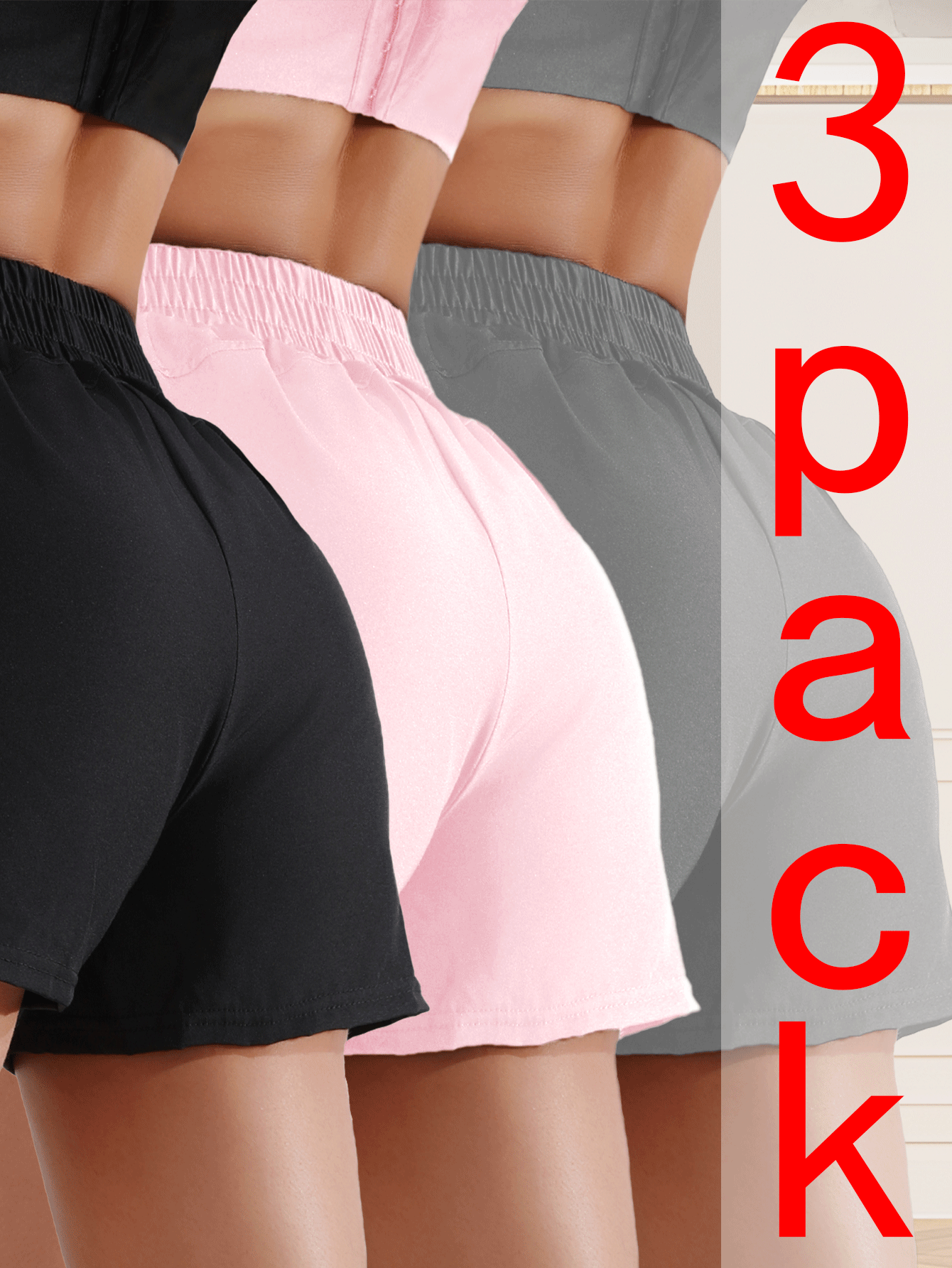 Women's 3pcs Cooling Quick-Dry Workout Shorts – Breathable, Loose Fit, Perfect for Summer