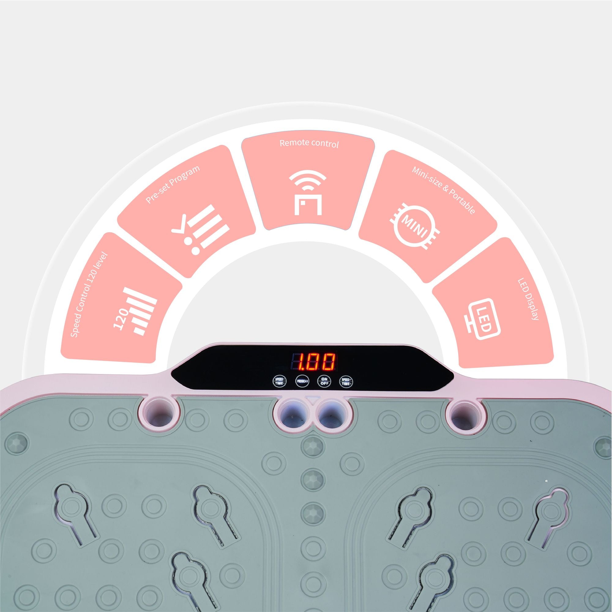 Vibration Plate Fitness Platform with handle Whole Body Exercise Machine with 120 Speed Levels, Fat Burning, and Weight Loss