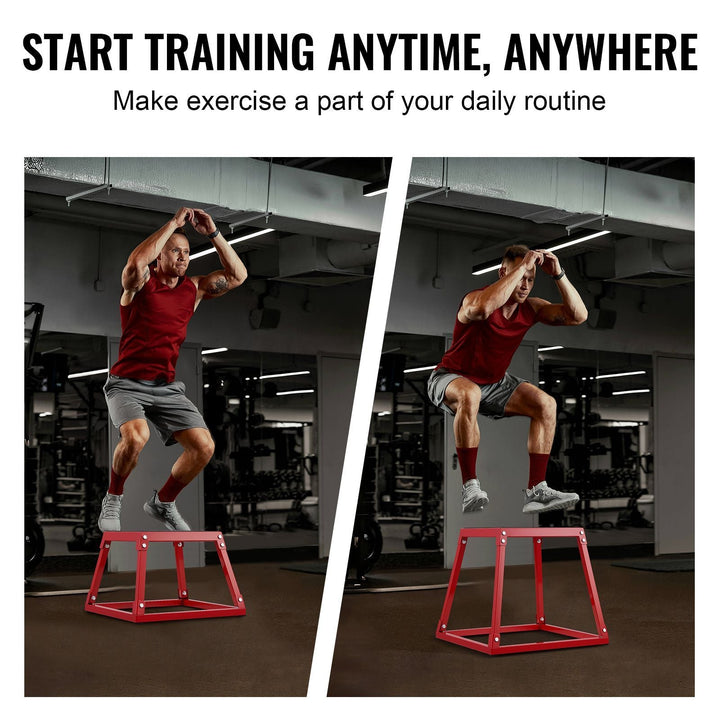 Plyometric Anti-Slip 12 inch Jump Box, Steel Plyometric Platform and Jumping Agility Box