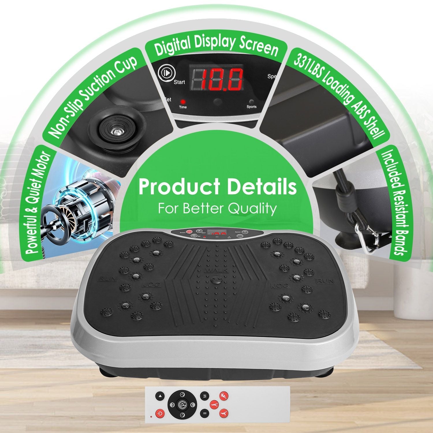 Vibration Platform Exercise Machine With Resistant Bands Workout Equipment
