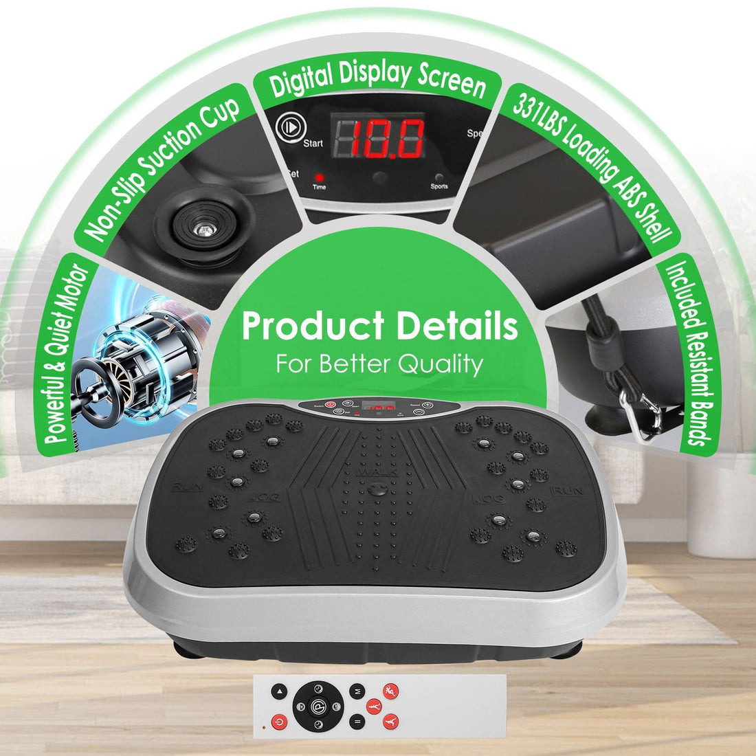 Vibration Platform Exercise Machine With Resistant Bands Workout Equipment