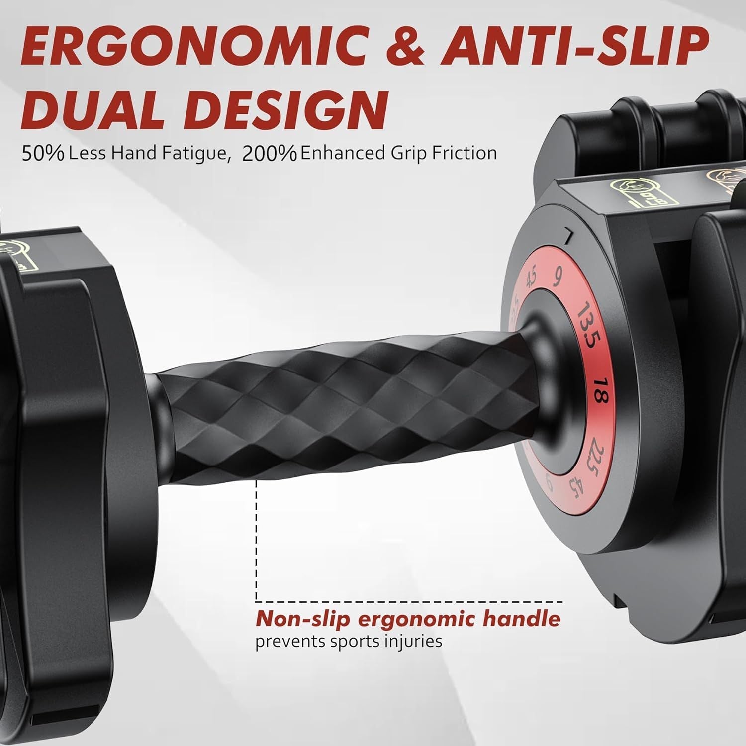 Adjustable Dumbbell of 22.5LB Set-5 in 1 Free Weights Dumbbells Set