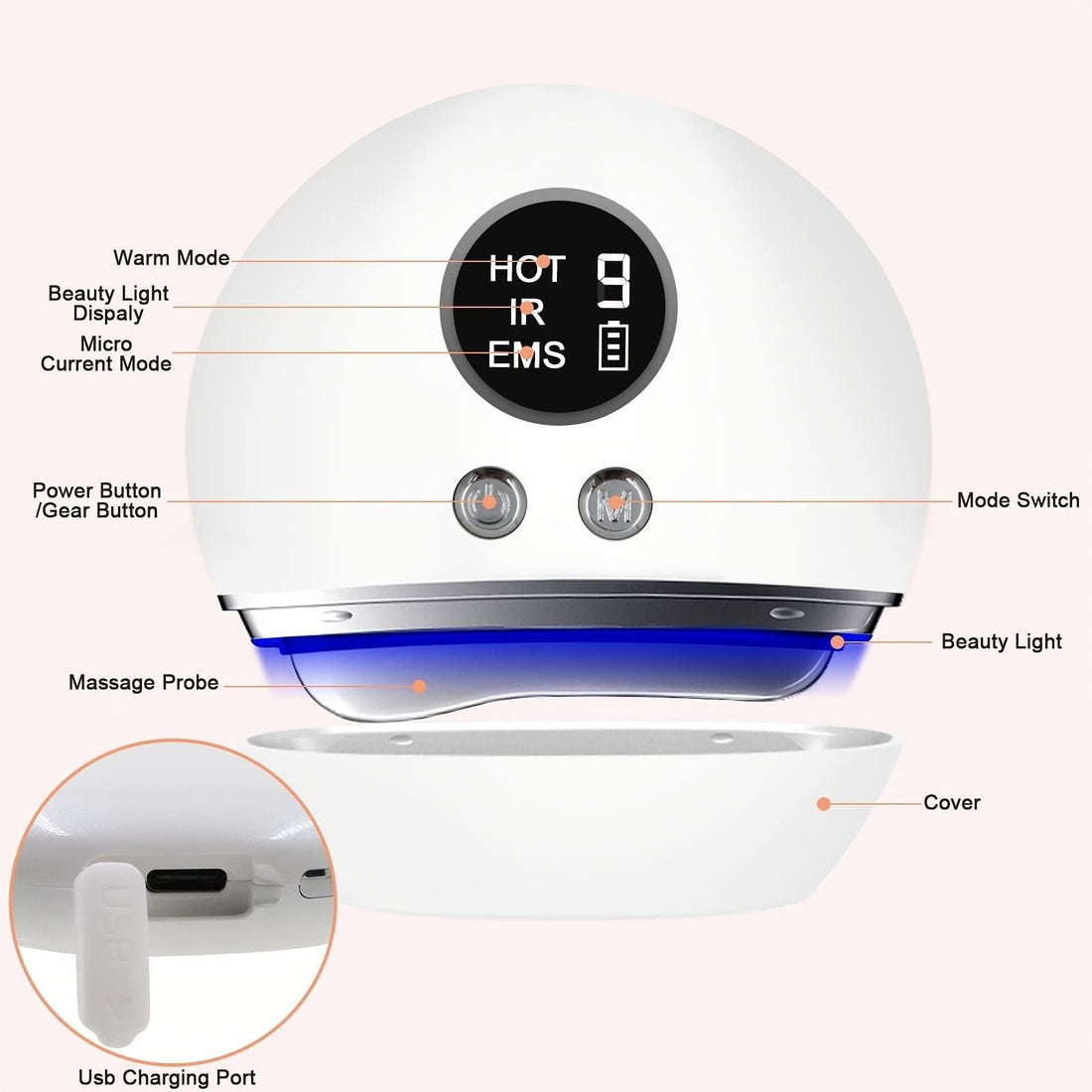 1pc Electric Gua Sha Facial Tools; Face Scraping Massager With 9 Modes