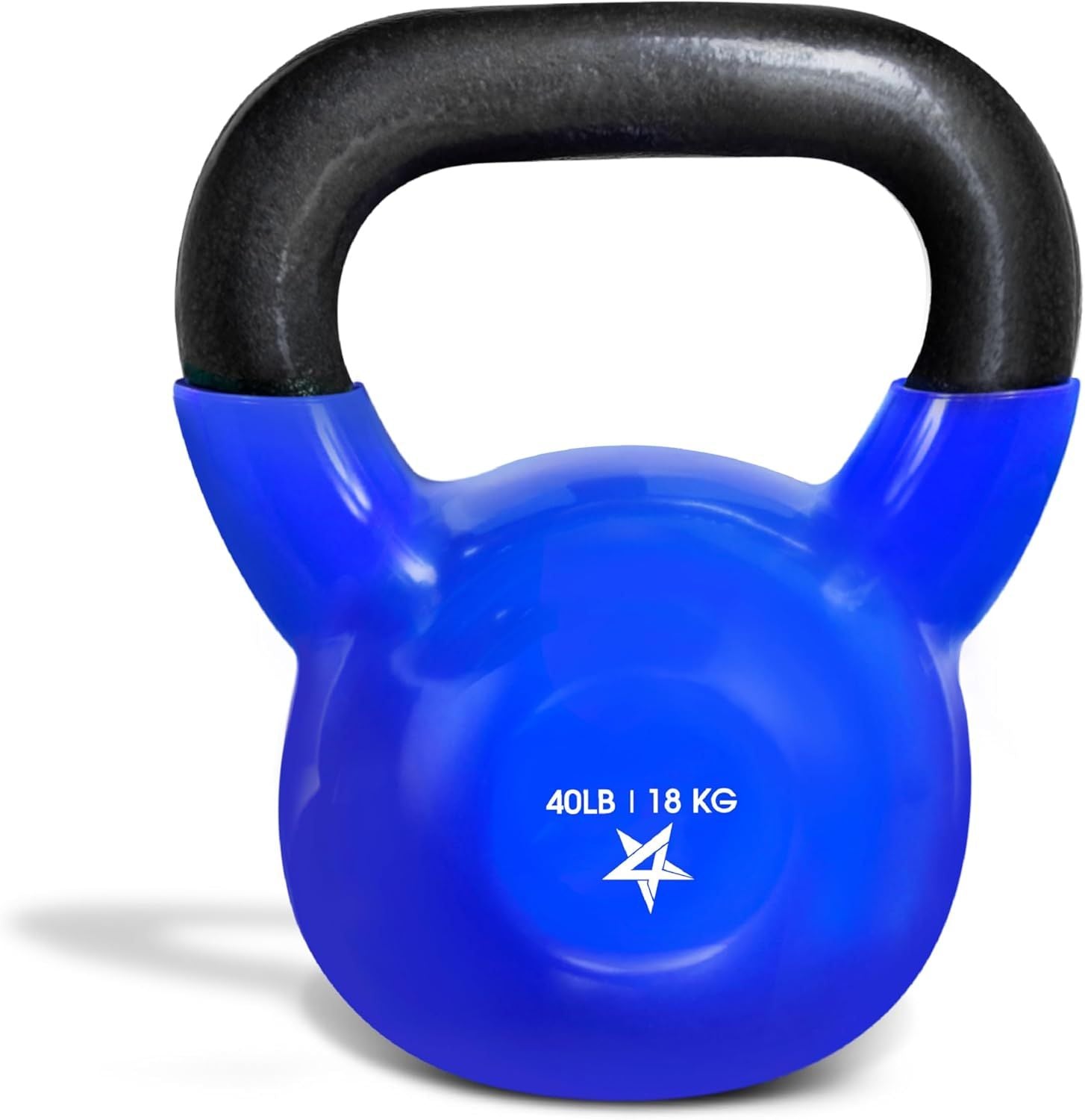 Kettlebell, 5-100 LB Vinyl Coated Cast Iron Strength Training Kettlebells for Home Fitness Equipment