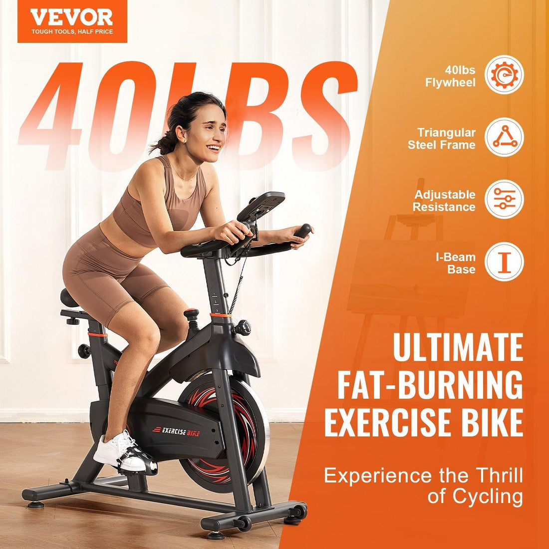 Stationary Exercise Bike with Adjustable Magnetic Resistance