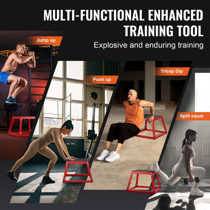 Plyometric Anti-Slip 12 inch Jump Box, Steel Plyometric Platform and Jumping Agility Box