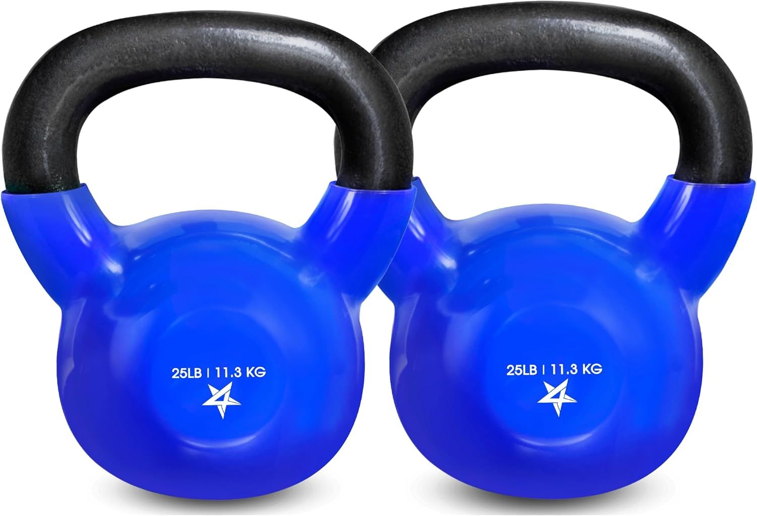 Kettlebell, 5-100 LB Vinyl Coated Cast Iron Strength Training Kettlebells for Home Fitness Equipment