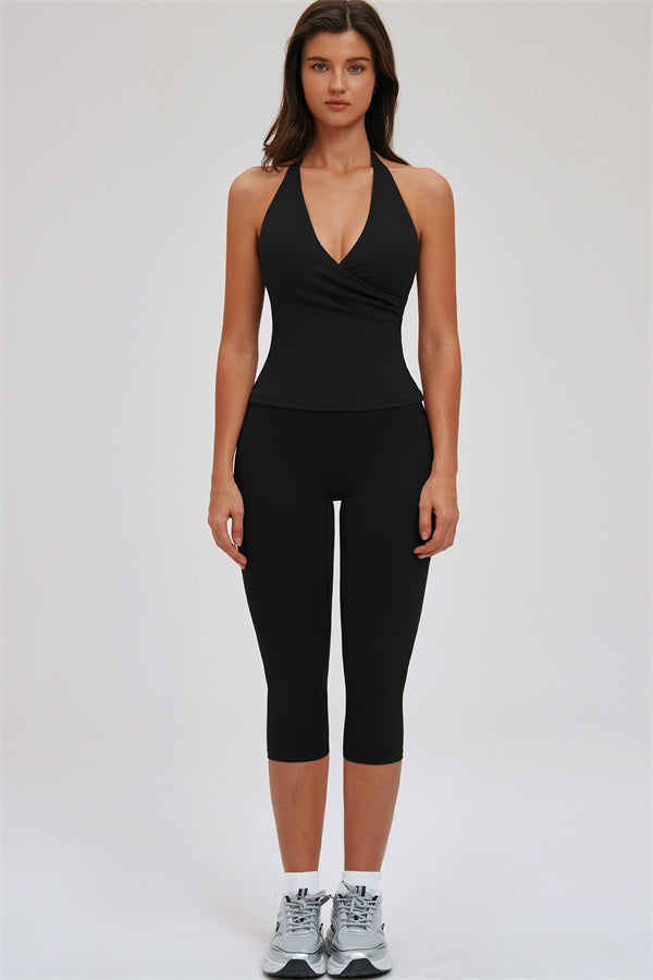 Women's "The Twirl" Halter Tank Top Capri Leggings 2-Piece Set