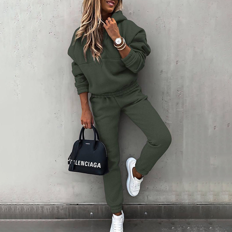 Women's Two Piece Hooded Sweatshirt Set